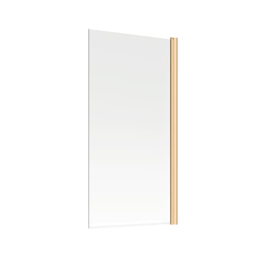 Square Bath Screen 6mm Brushed Brass 800 x 1400mm