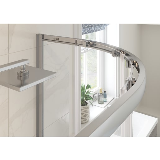Sigrid 800mm 2 Door Quadrant Chrome