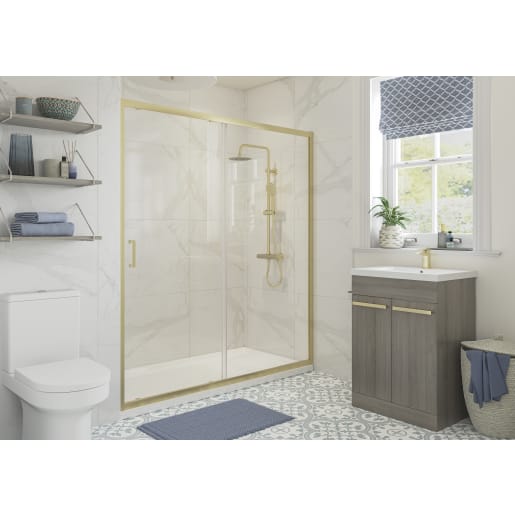 Sigrid 1200mm Sliding Door Brushed Brass