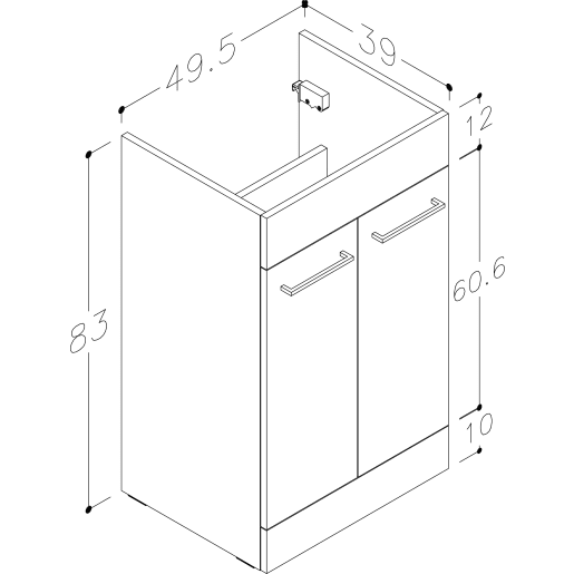Glimmer 1000mm Floor Standing L-Shape Pack & Basin Left Hand White Gloss