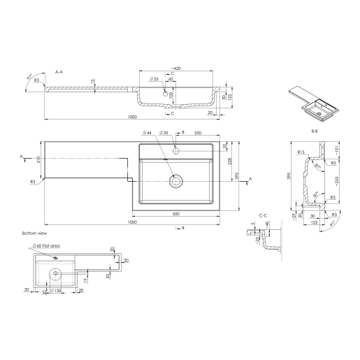 Glimmer 1000mm Floor Standing L-Shape Pack & Basin Right Hand White Gloss