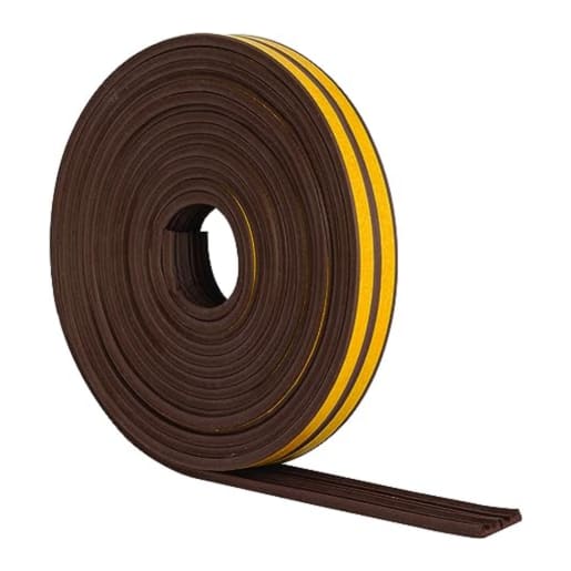 Stormguard EPDM 'E' Profile Draught Excluder Strip Brown 10m