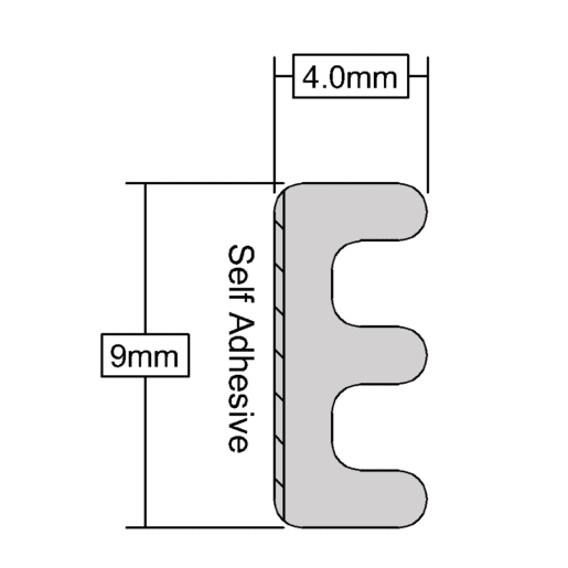 Stormguard EPDM 'E' Profile Draught Excluder Strip Brown 10m