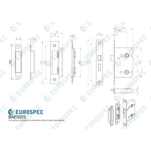 Carlisle Brass Easi-T Bathroom Lock 64mm Nickel Plated Blister Pack