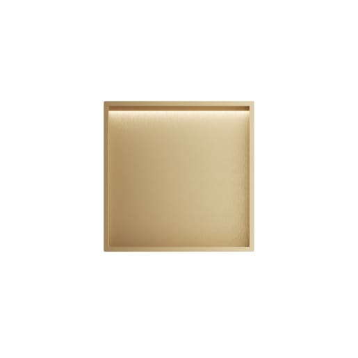 Showerwall Niche With Led Light Strip Brushed Brass 305 x 305 x 120mm