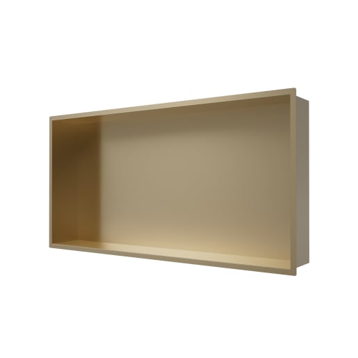Showerwall Niche Brushed Brass 610 x 305 x 120mm