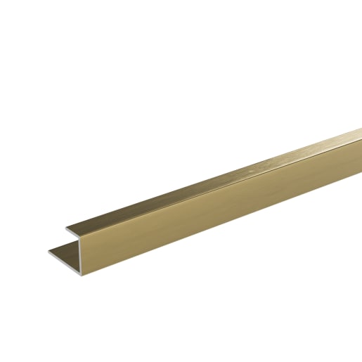 Showerwall ET6 Alu Extrusion End Brushed Gold 11mm x 2450mm