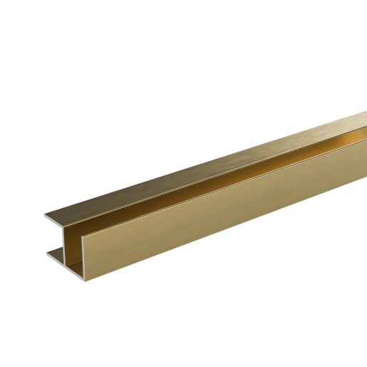 Showerwall EC6 Alu Extrusion External Brushed Gold 11mm x 2450mm