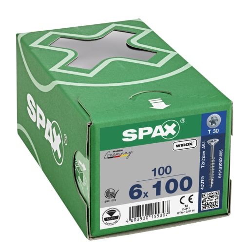 SPAX T-Star Plus T30 4 Cut CSK Head Wirox Universal Screw 100 x 6mm