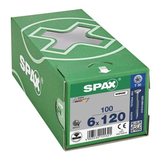 SPAX T-Star Plus T20 4 Cut CSK Head Wirox Universal Screw 120 x 6mm