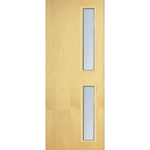 Premdor Flush Ash Veneer Glazed 16G FD30 Fire Door 1981 x 762 x 44mm