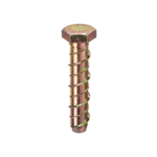 Thunderbolt Hexagon Head Concrete Screw 12 x 200mm Zinc & Yellow Passivated