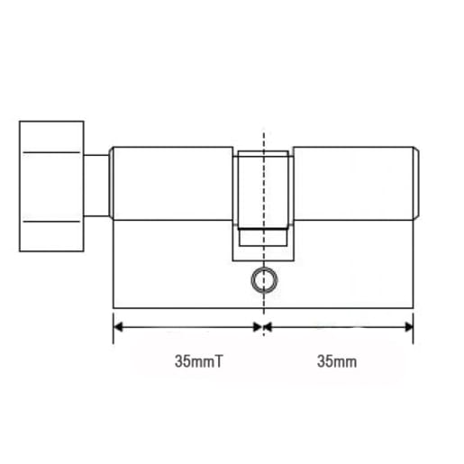 UAP Trade Euro 5-Pin Cylinder & Thumb Turn 35T/35 Brass 70mm