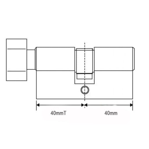 UAP Trade Euro 5-Pin Cylinder & Thumb Turn 40T/40 Brass 80mm