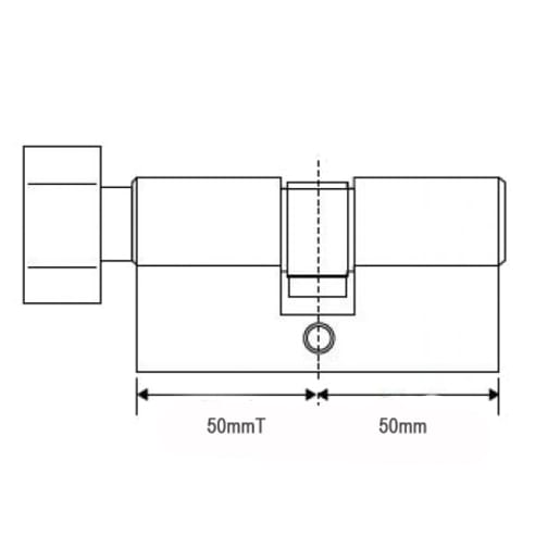 UAP Trade Euro 5-Pin Cylinder & Thumb Turn 50T/50 100mm LN. TL50T/50N