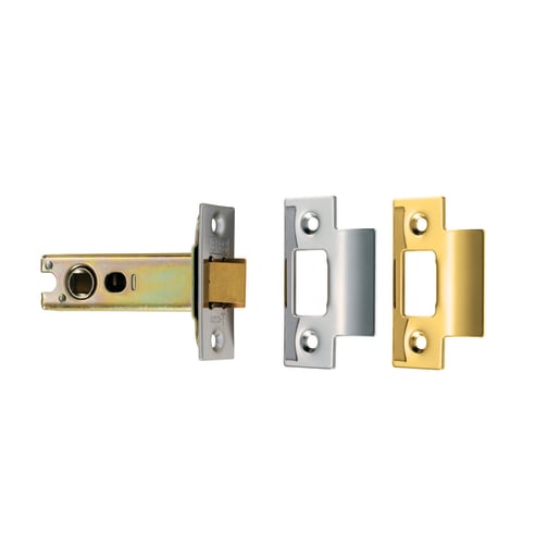 Eurospec Easi-T Heavy Sprung Tubular Latch 76mm Electro Brassed/Satin Stainless Steel