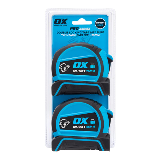 OX Pro Dual Auto Lock Tape Twin Pack 8m (26ft)