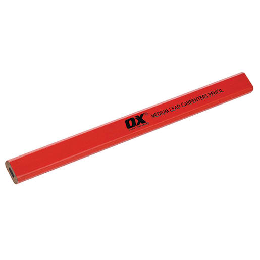 OX Trade Medium Lead Carpenter Pencil Red Pack of 10