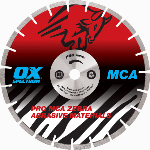 OX Spectrum Pro Zebra Dia Blade Abrasive 300/20mm