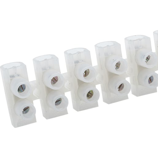 BG Electrical 6 Way Connector Strip 15A White Pack of 1
