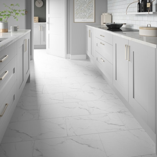 ClickLux Rigid Castello Marble White Flooring 305 x 610 x 6mm 1.86m2