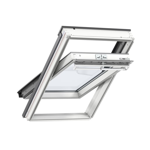VELUX GGU Centre Pivot Roof Window White Maintenance-Free 94 x 118cm