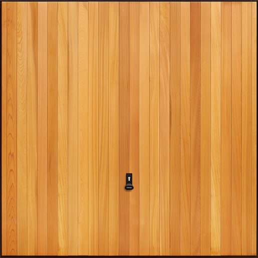 Garador 7070 Vertical Cedar Canopy Garage Door 2134 x 2136mm Bse Stain