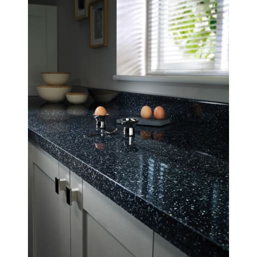 Jewson Square Edged Laminate Breakfast Bar 3m x 900 x 38mm Strass Noir
