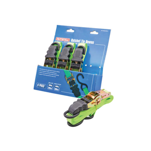 Faithfull Ratchet Tiedown Straps 5m 4Pcs