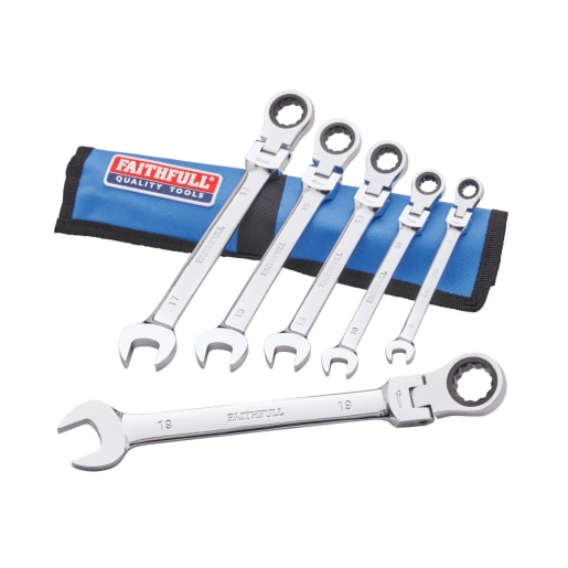 Faithfull Ratchet Combination Spanner Set 6pcs