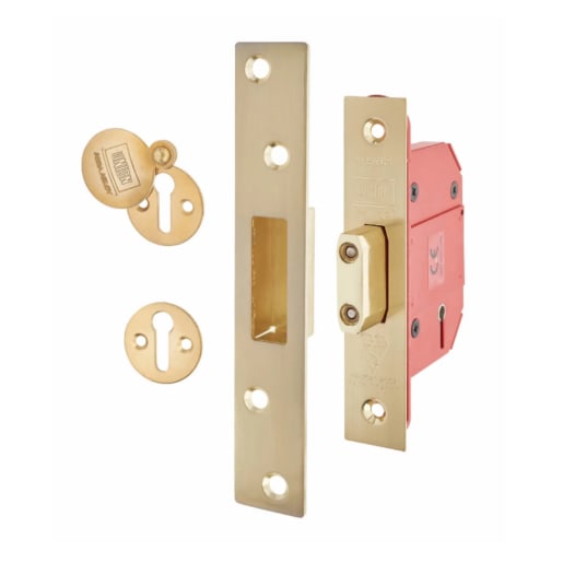 Union 2100 BS StrongBOLT 5 Lever Deadlock 81mm Polished Brass