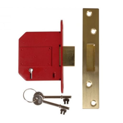 Union 2100 BS StrongBOLT 5 Lever Deadlock 81mm Polished Brass