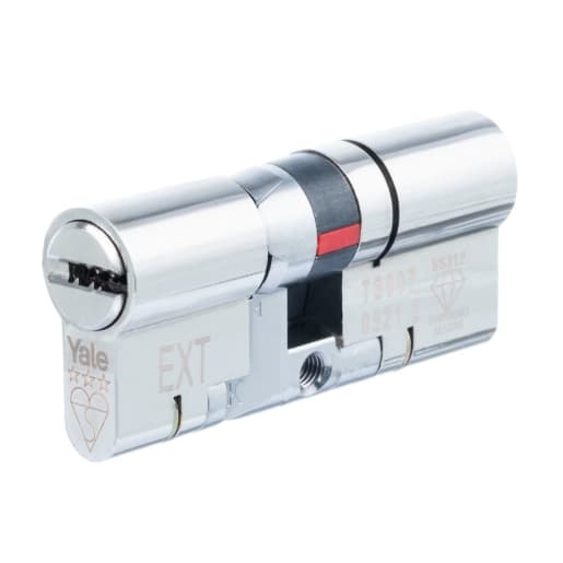 Yale Platinum 3 Star Euro Cylinder 80mm L Nickel Plated