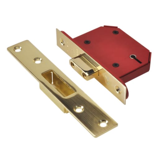 Union 2105 StrongBOLT 5 Lever Mortice Deadlock 68mm Polished Brass