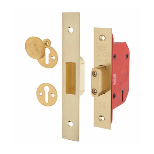 Union 2105 StrongBOLT 5 Lever Mortice Deadlock 68mm Polished Brass