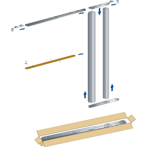 Flusso Single Pocket Door Kit for 626mm, 726mm, 826mm x 2040mm Doors