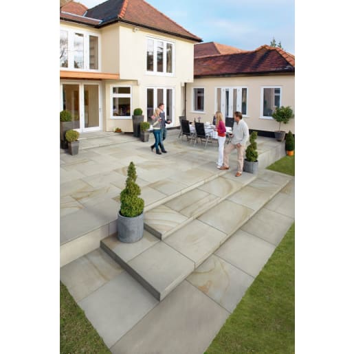 Marshalls Fairstone Sawn Versuro Jumbo Paving 1210 x 1210 x 22mm 11.71m² Antique Silver