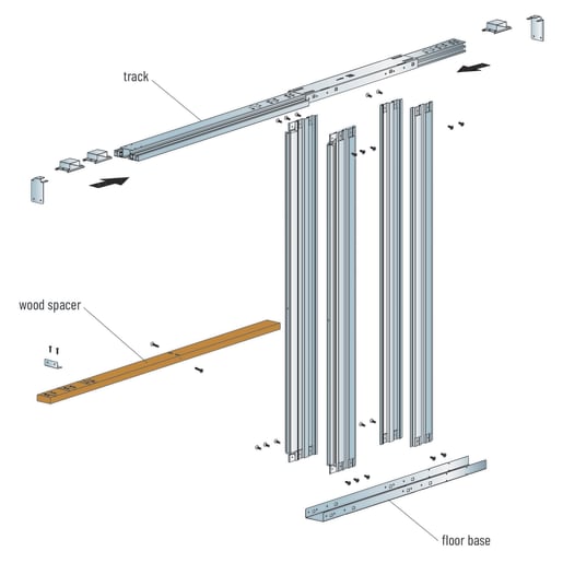 Flusso Single Pocket Door Kit for 838mm x 1981mm Doors