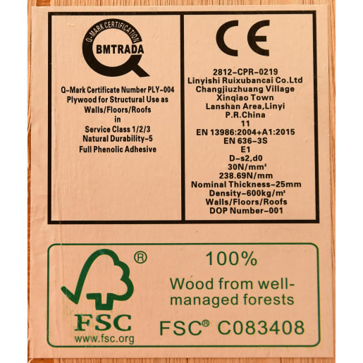 Eucalyptus Hardwood Plywood FSC 2440 x 1220 x 12mm