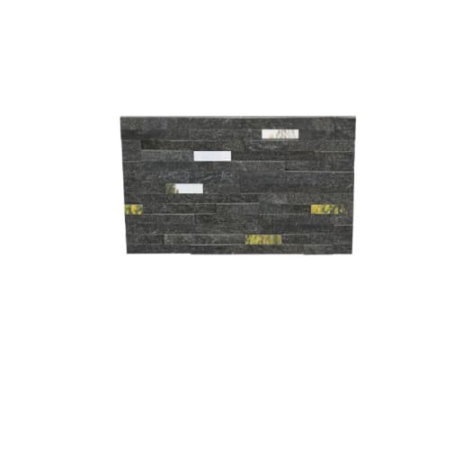 Marshalls Stoneface Drystack Veneer Walling 0.58m² Nero Quartzite with Mirrors 150 x 550mm Pack of 7